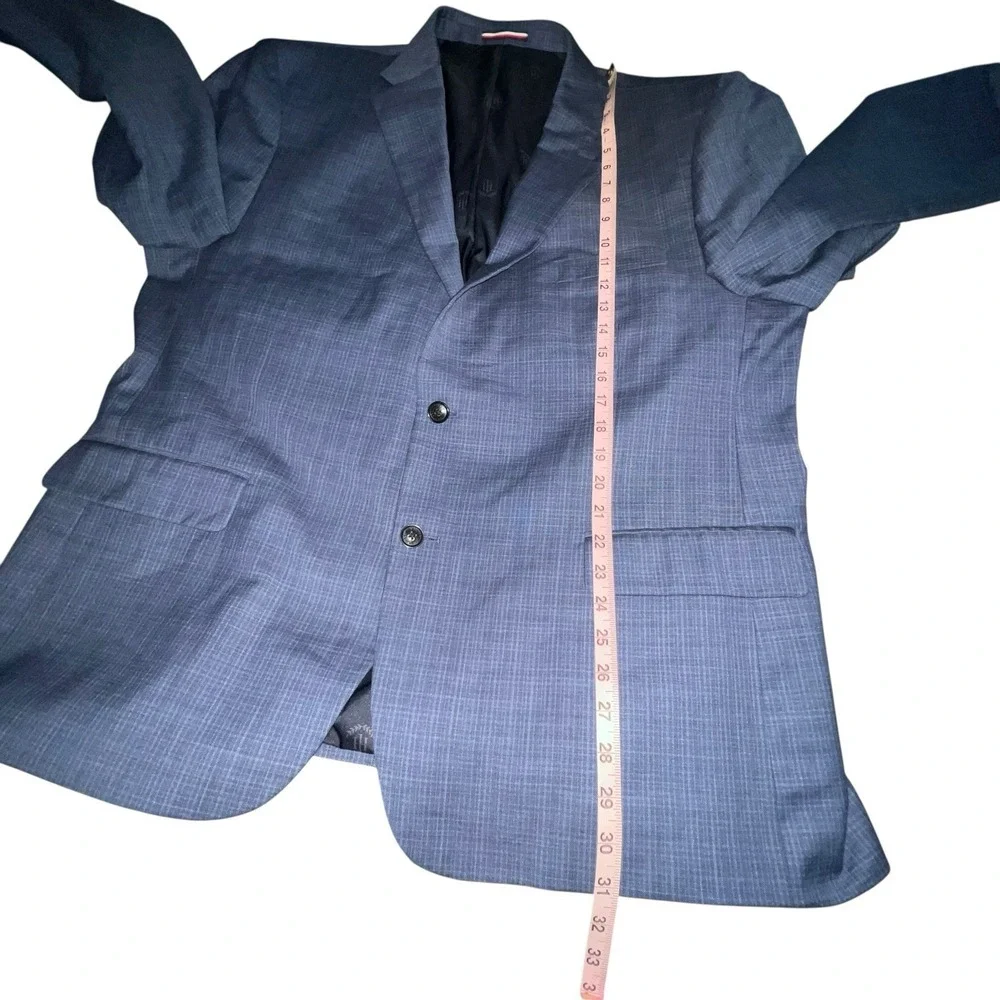 Tommy Hilfiger Men's Blue Glen Plaid Wool Blend Sports Jacket Blazer Size 50R‎